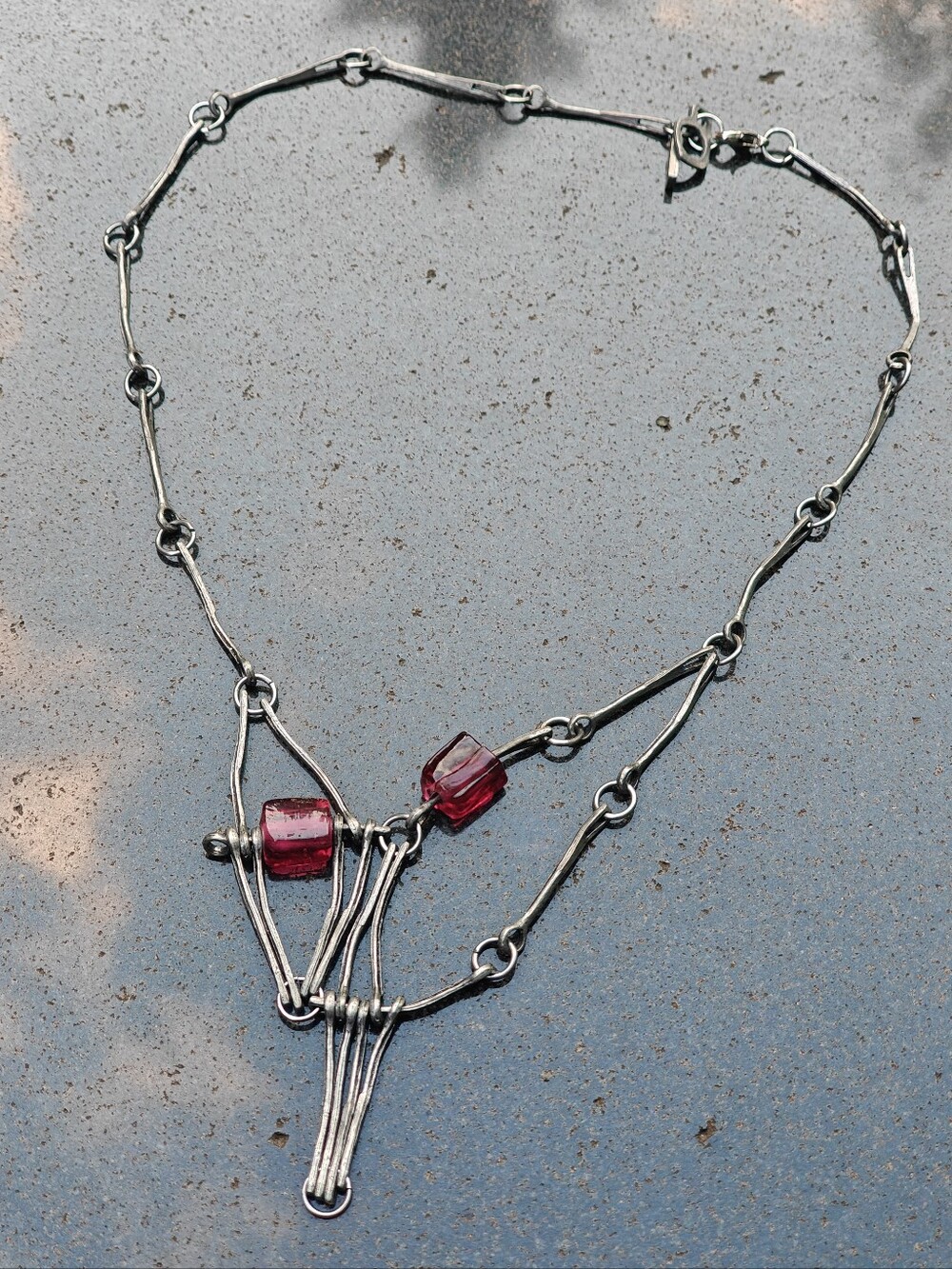 Modernist Anne-Marie Chagnon Pewter Necklace